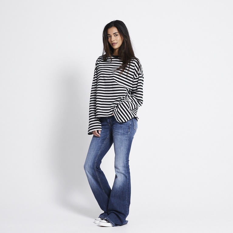 Striped longsleeve-tee "Ammie" Black
